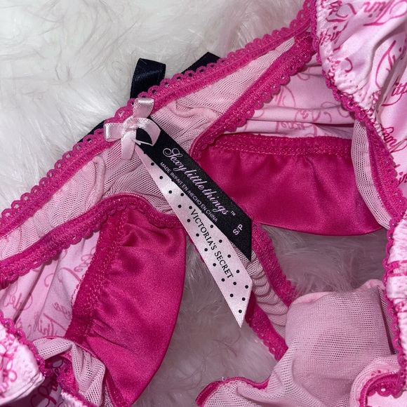 32D/S Vs Victoria’s Secret Sexy Little Things Pink Satin Bra and Ruffled skirt - Picture 10 of 12